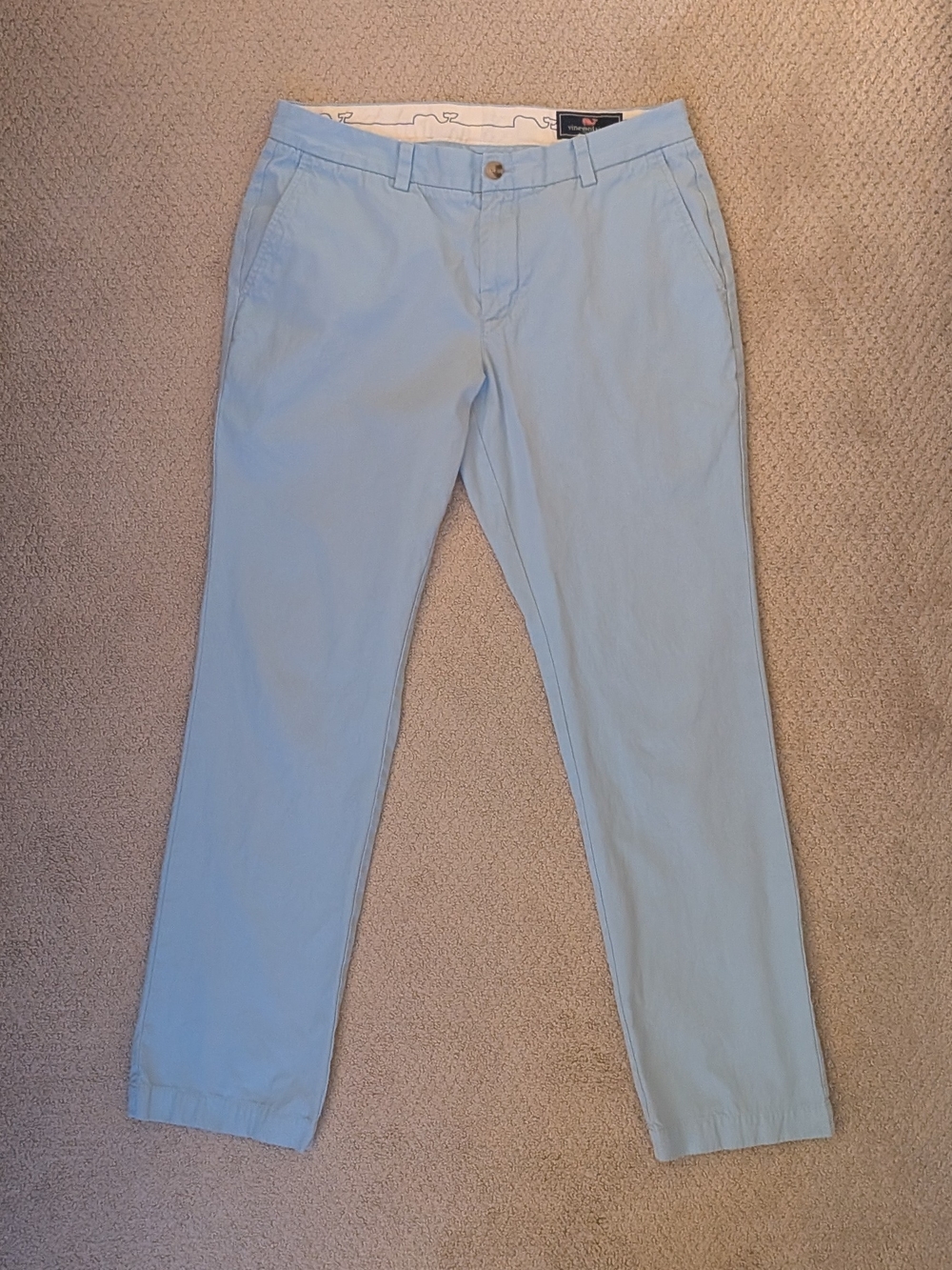 Vineyard Vines Slim Fit Breaker Pant - Light Blue Men's Chino 33x32